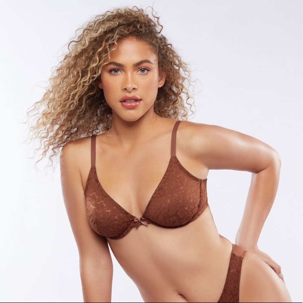 NWT Savage X Fenty Unlined Leopard Lace Bra 34D